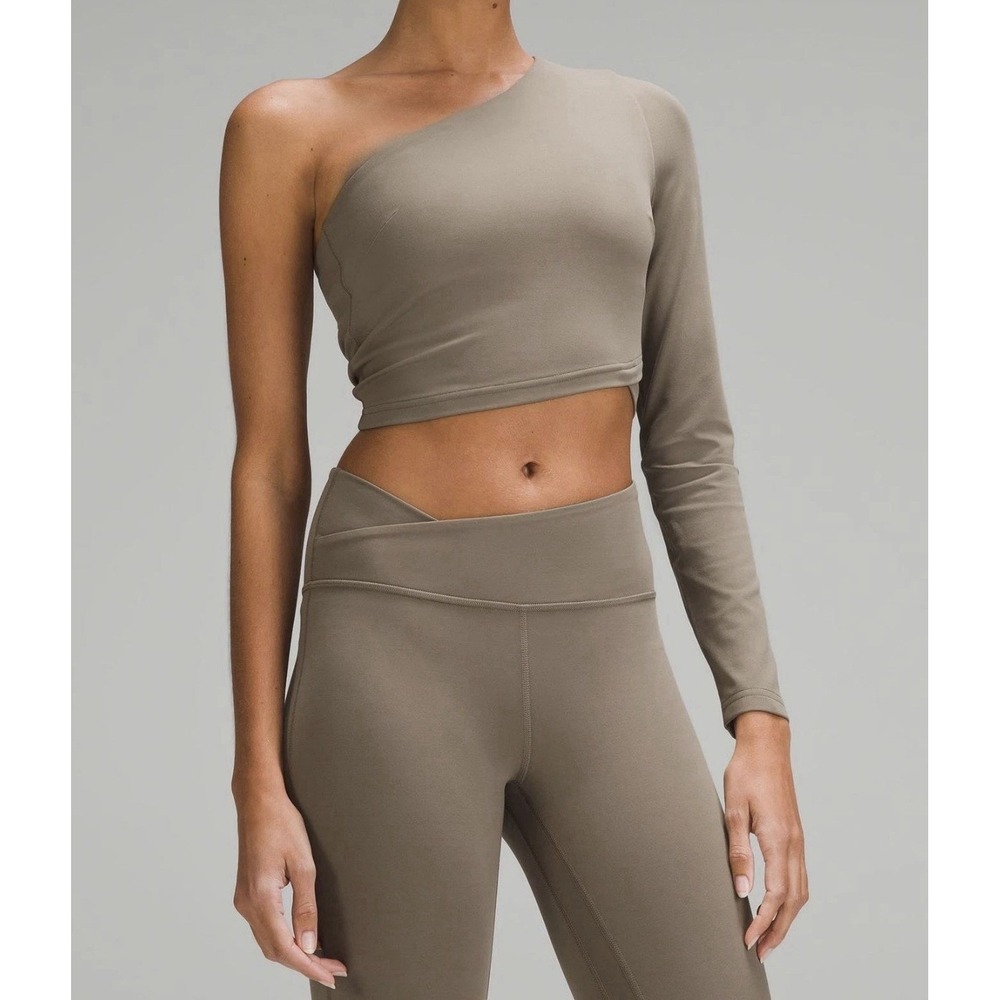 Lululemon Align‎ Asymmetrical Long Sleeve Shirt Size 0 Nomad Nulu Olive Workout